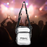 Custom Name Stadium Approved Game Day Concert  Clear Crossbody Bag<br><div class="desc">Get through stadium or concert venue security easily and quickly with this custom clear bag to carry your essentials. Add your name and extra line of text to personalize. Makes a great gift for sports,  concert or festival fans.</div>