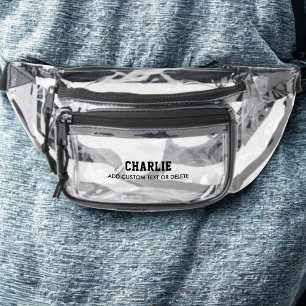 Custom Name Stadium Approved Game Day Concert  Clear Fanny Pack