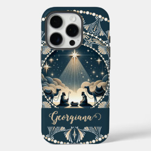 Custom Name Star of Wonder Nativity Dot Mandala iPhone 16 Pro Case