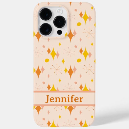 Custom Name Starburst Mid Century Pattern Case_Mate iPhone 14 Pro Max Case