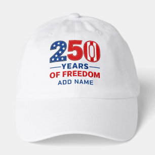 Custom Name Stars and Stripes 250 Years of Freedom Hat