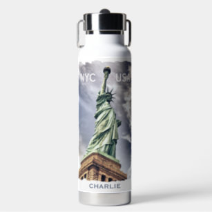 Custom name Statue of Liberty Water Bottle