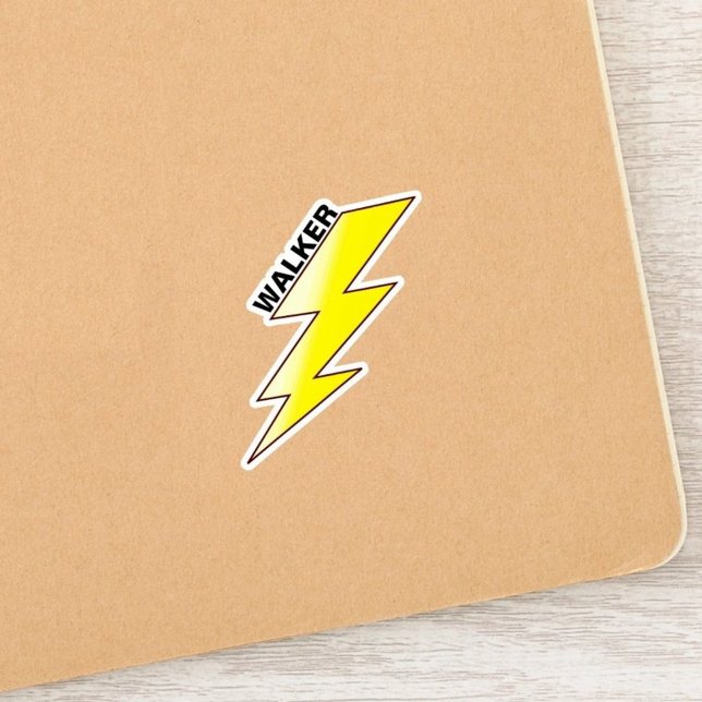 Custom Name Sticker (Lightning Bolt) for Kids (name lightning bolt)