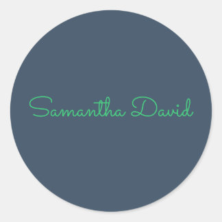 Custom Name Sticker – Mint Green & Dark Gray