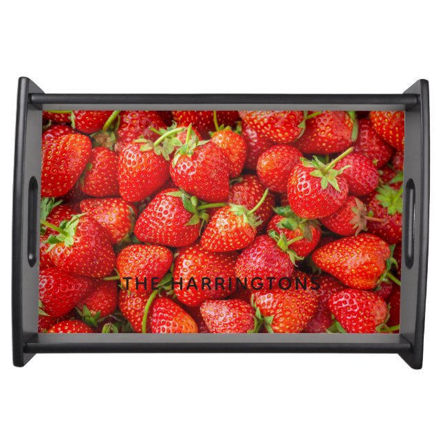 Custom Name Strawberries Serving Tray (Front)