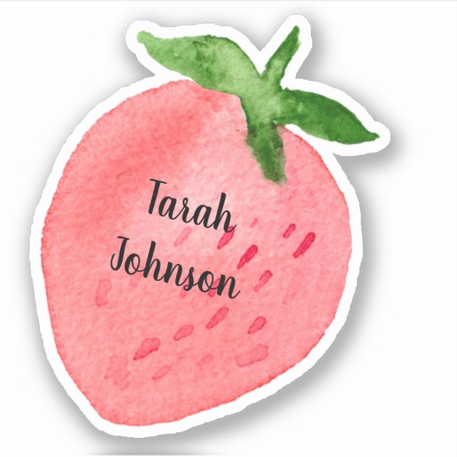 Custom Name Strawberry Sticker (Front)