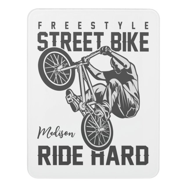 Custom name Street Bike Door Sign (Contemporary Vert)