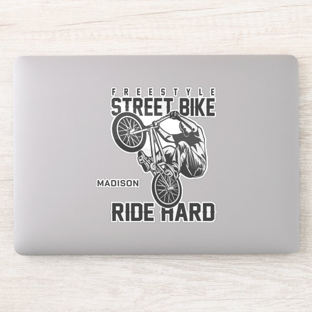 Custom name Street Bike Sticker (Computer)