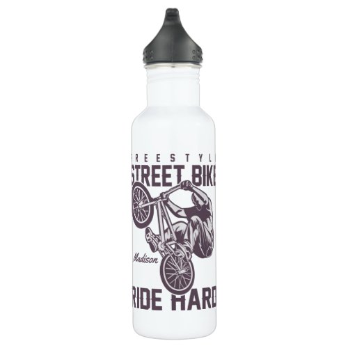 Custom name Street Bike water bottle