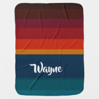 Custom name stripes pattern baby blanket