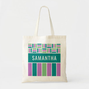 Custom name Stripes Pattern bags