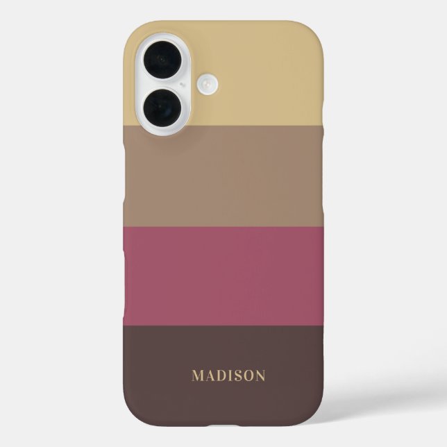 Custom Name Stripes Pattern Case-Mate iPhone Case (Back)