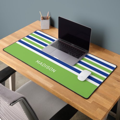 Custom Name Stripes Pattern Desk Mat