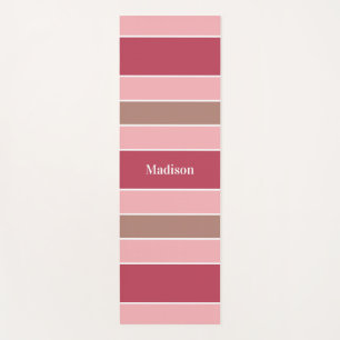 Custom Name Stripes Pattern yoga mat