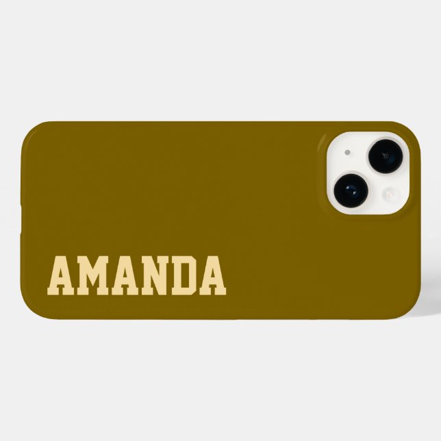 Custom Name Stylish Modern Elegant Brown Colour. Case-Mate iPhone Case (Back (Horizontal))