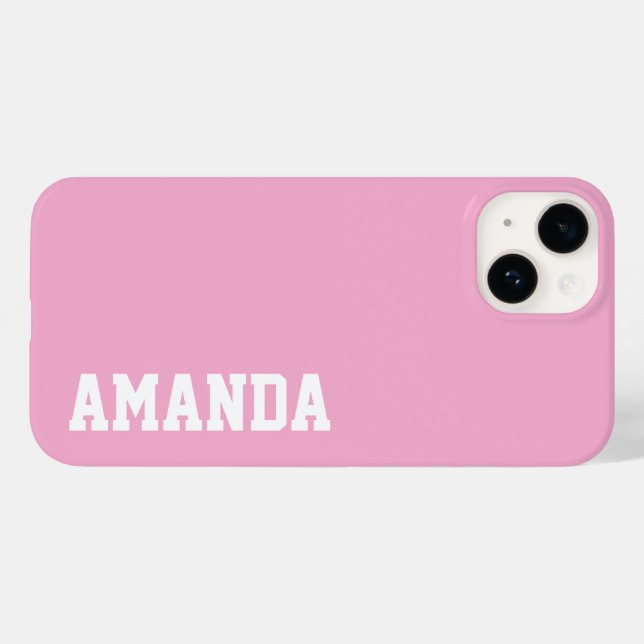 Custom Name Stylish Modern Elegant Pink colour Case-Mate iPhone Case (Back (Horizontal))
