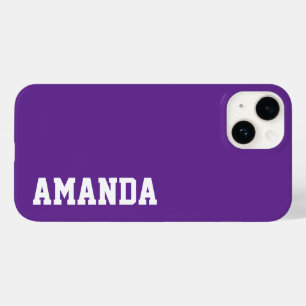 Custom Name Stylish Modern Elegant purple colour Case-Mate iPhone 14 Case