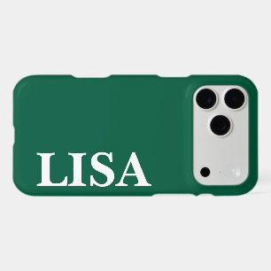 CUSTOM NAME STYLISH MODERN MINIMAL MONOGRAM GREEN  iPhone 17 PRO MAX CASE