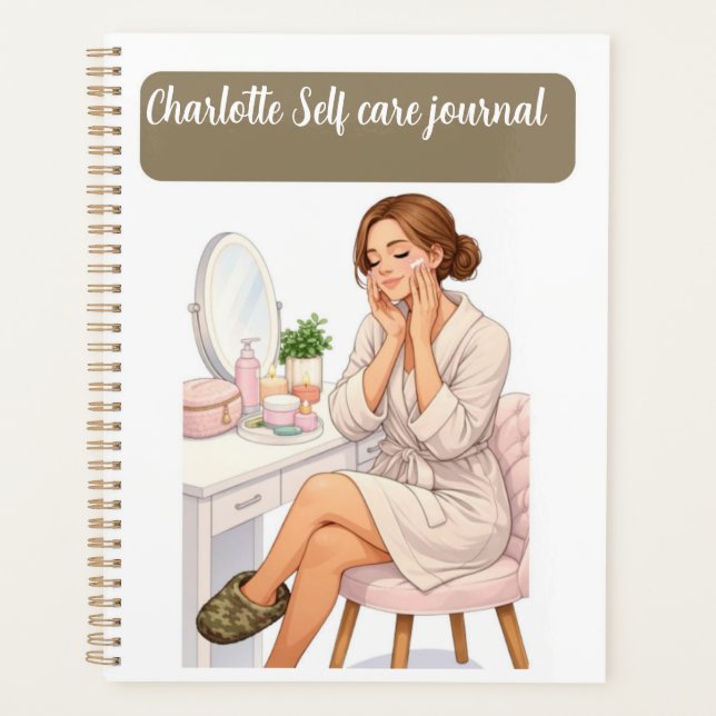 Custom name stylish Self care journal  Planner (Front)