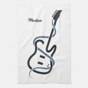 Custom Name Stylized Guitar Kitchen Towel