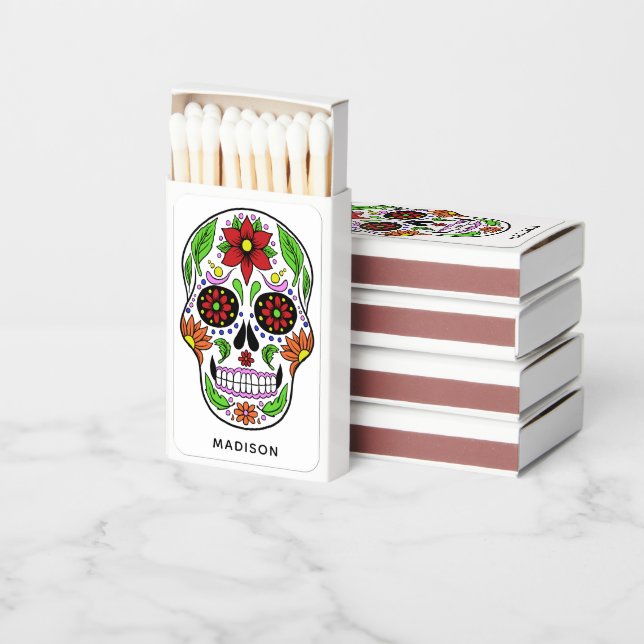 Custom name Sugar Skull Matchboxes (Stacked)