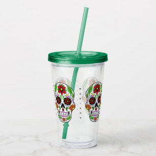 Custom name Sugar Skull tumblers