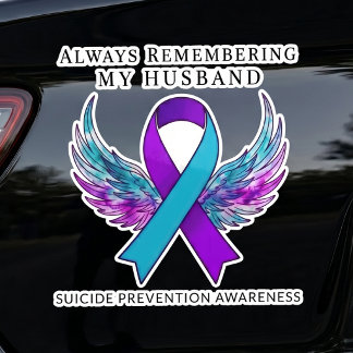 Custom Name Suicide Awareness Memorial Angel Wing  Sticker