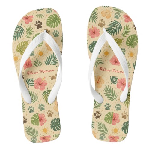 Custom Name Summer Flip Flop For Pet Lovers