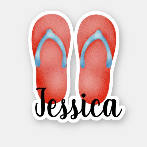 CUSTOM NAME SUMMER FLIP FLOPS STICKER