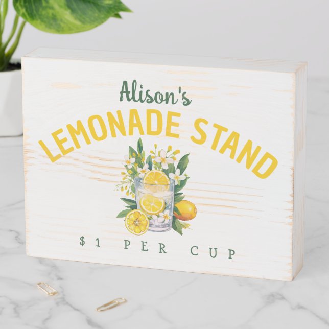 Custom Name Summer Lemonade Stand Wooden Box Sign  (In Situ Horizontal)