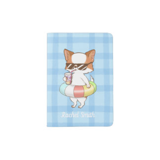Custom Name Summer Travel Vacation Mochi  Passport Holder