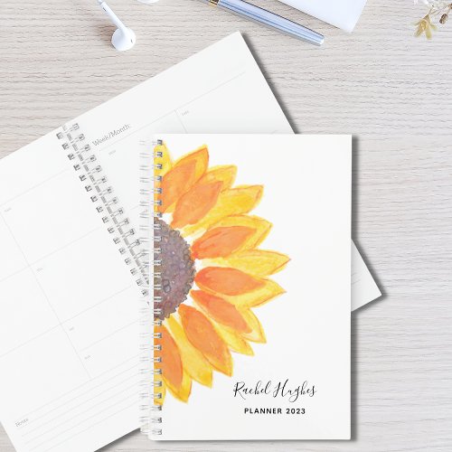 Custom Name Sunflower 2023  Planner