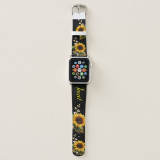Custom name sunflower Apple Watch Band