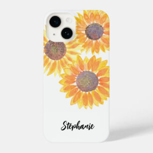 Custom Name Sunflowers iPhone 14 Case