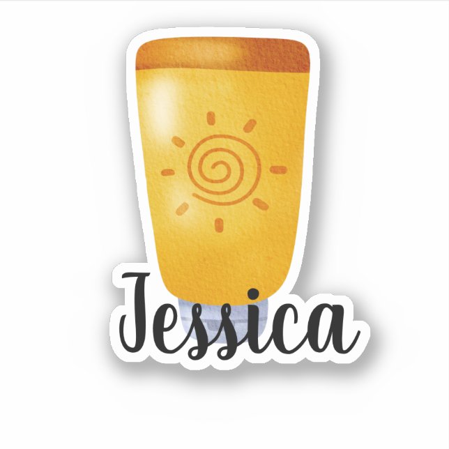 CUSTOM NAME SUNSCREEN STICKER (Front)