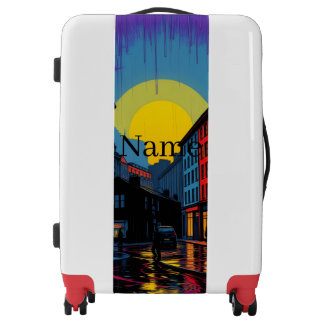 Custom Name Sunset Cityscape Travel Luggage