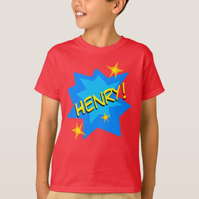 Custom Name Superhero Boy's T-Shirt (Front)