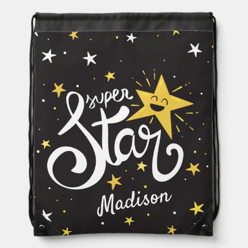 Custom name Superstar Drawstring Bag