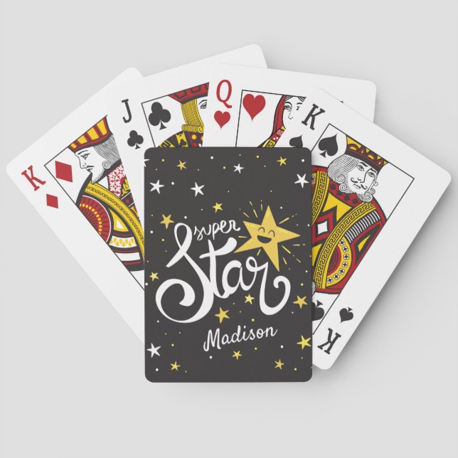 Custom name Superstar Poker Cards (Back)