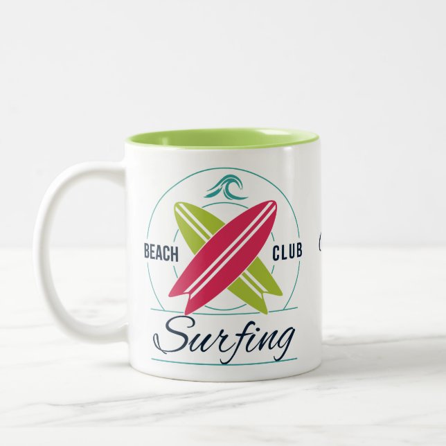Custom Name Surfer mugs (Left)