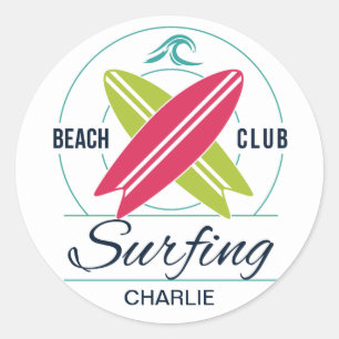 Custom Name Surfer stickers