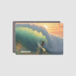 Custom Name Surfing Car Magnet