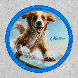 Custom Name Surfing Dog Patch