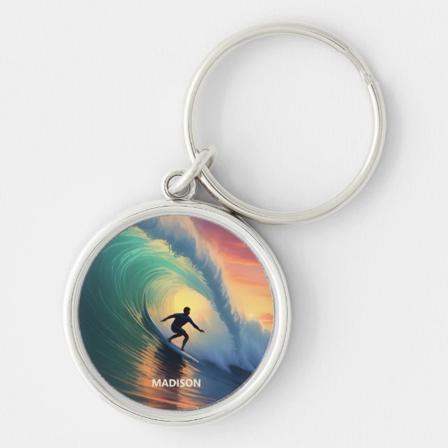 Custom Name Surfing Keychain (Front)