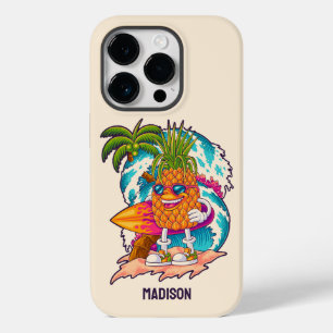 Custom Name Surfing Pineapple Case-Mate iPhone 14 Pro Case