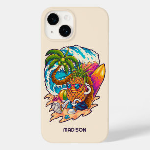 Custom Name Surfing Pineapple Case-Mate iPhone 14 Case