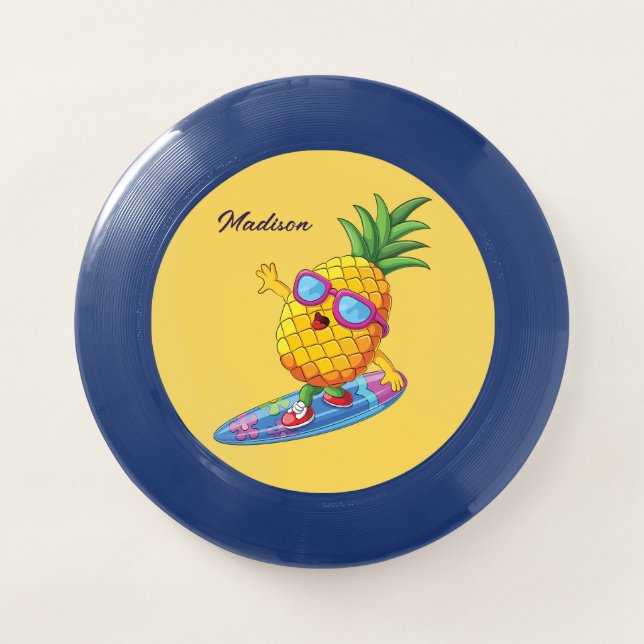 Custom Name Surfing Pineapple Wham-O Frisbee (Front)
