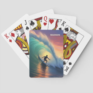 Custom Name Surfing Poker Cards