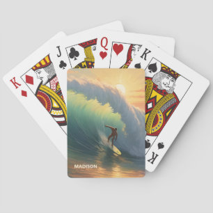 Custom Name Surfing Poker Cards