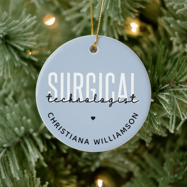 Custom Name Surgical Technologist Med Surg Tech Ceramic Ornament (Tree)